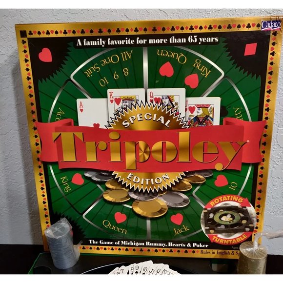 Vtg Tripoley Special Edition Game Complete Rotating Turntable Cadaco 2000 - Picture 5 of 16